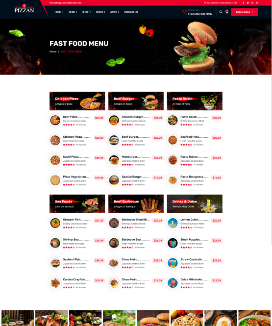 Fast Food Menu